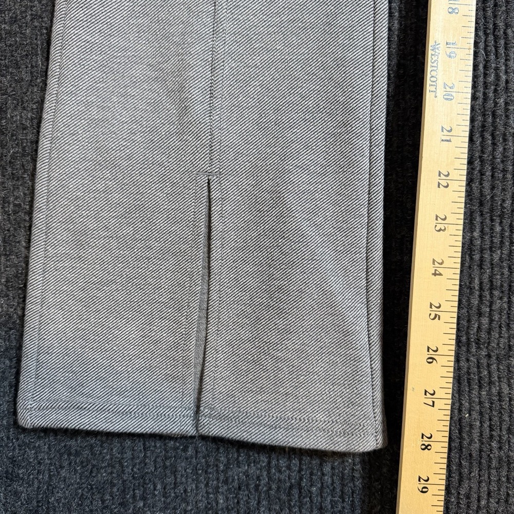 ANTHROPOLOGIE Gray Ankle Pants Size 8 Split Hem Seamed Flare Patch Pocket - Picture 8 of 9
